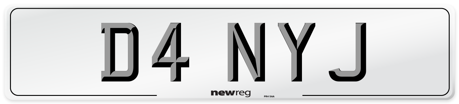 D4 NYJ Number Plate from New Reg